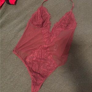 Burgundy Lace Bodysuit